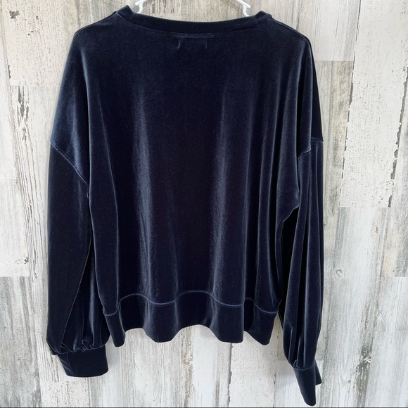 MADEWELL Blue Velour Crewneck Sweatshirt XL - Picture 10 of 10